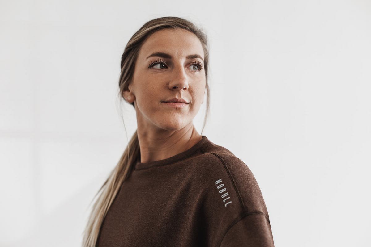 Nobull Performance Crew Women's Sweatshirts Coffee | Australia (JL6109)